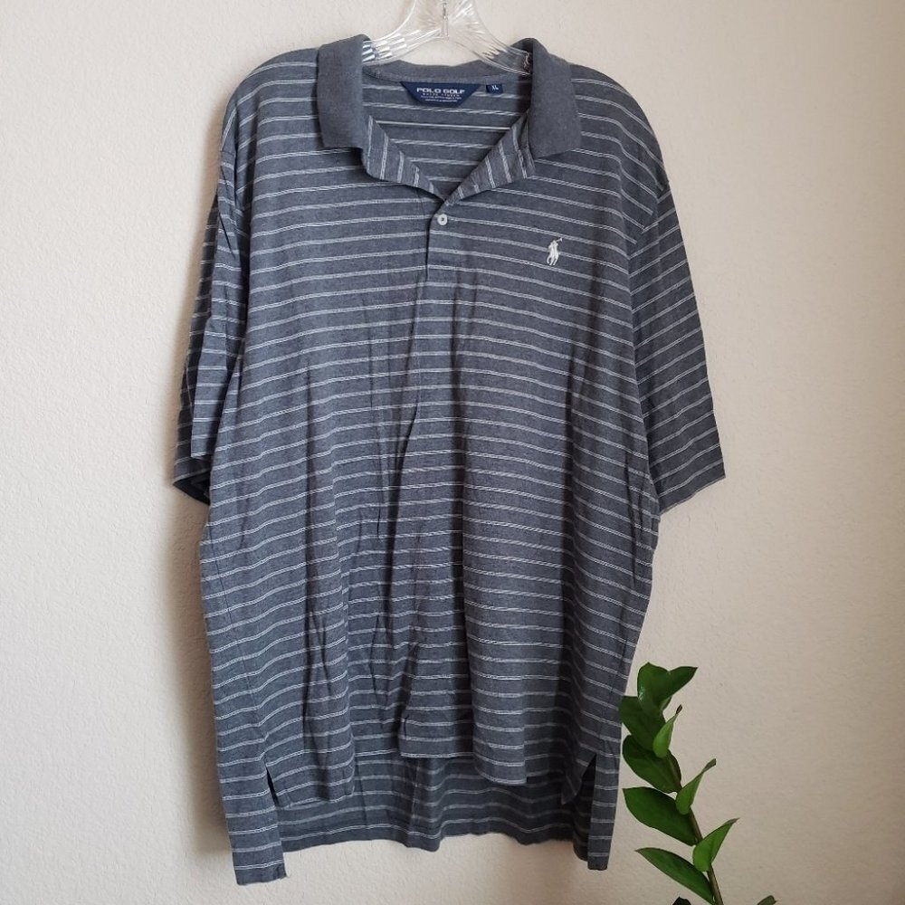 Polo Golf Ralph‎ Lauren Men's Extra Large 100% Pima Cotton gray/White Polo Shirt